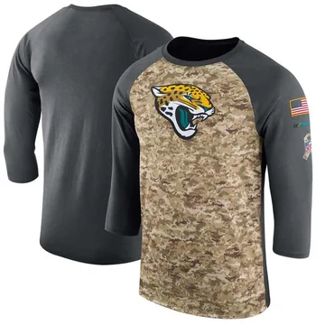 Men's Jacksonville Jaguars Legend Camo/Anthracite Salute to Service 2017 Sideline Performance Three-Quarter Sleeve T-Shirt