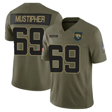 Men's Sam Mustipher Jacksonville Jaguars Limited Olive 2025 Salute to Service Jersey