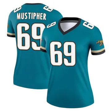 Women's Sam Mustipher Jacksonville Jaguars Legend Teal Prowler Throwback Jersey