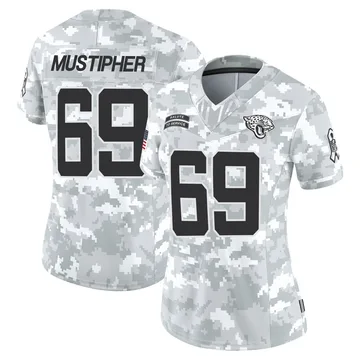 Women's Sam Mustipher Jacksonville Jaguars Limited Arctic Camo 2024 Salute to Service Jersey